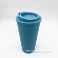 Double Wall PP Travel Mug 16oz 500ml cawan plastik cawan kopi yang boleh diguna semula dengan penutup